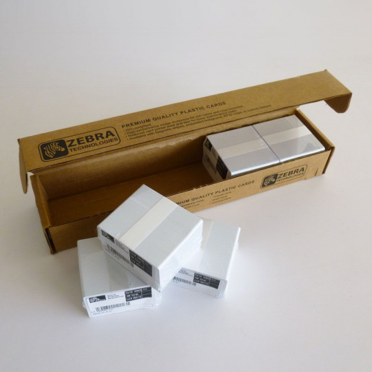 Carte PVC ZEBRA vierge Blanc 86x54mm - Réf:104523-111