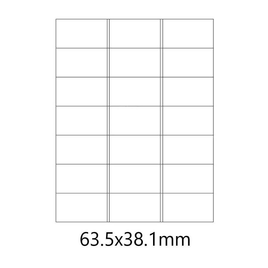 Etiquette en planche 63,5 x 38,1 mm 0165