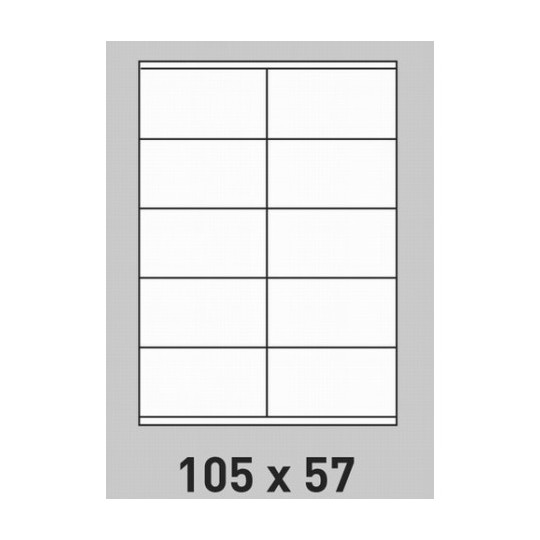 Etiquette en planche 105 x 57 mm 10 Boîtes - Réf : 0181X10