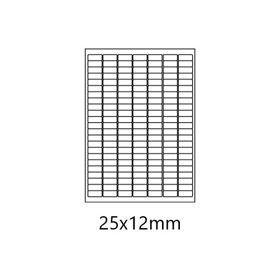 Etiquette en planche 25 x 12 mm 10 Boîtes - Réf : 3166X10