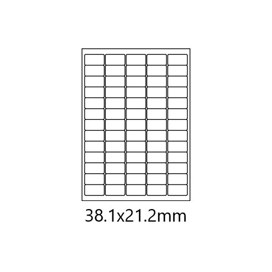 Etiquette en planche 38,1 x 21,2mm 10 Boîtes - Réf : 0162X10