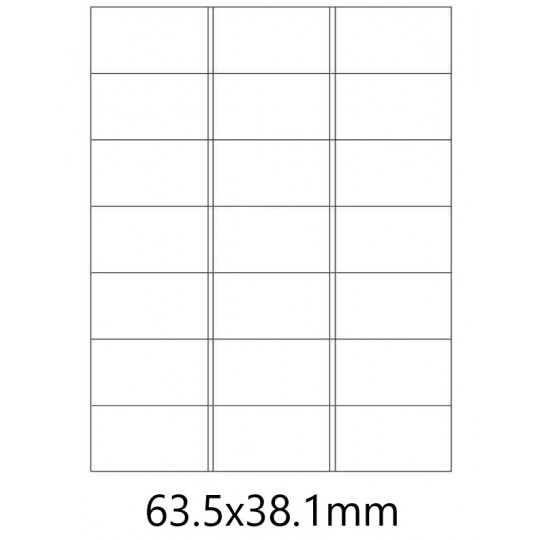Etiquette en planche 63,5 x 38,1 mm Lot De 10 Boîtes - Réf : 0165X10