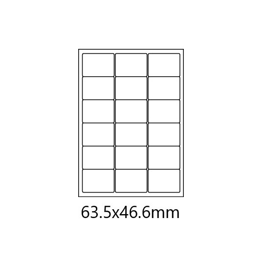 Etiquette en planche 63,5 x 46,6 mm Lot de 10 Boîtes - Réf : 0166X10