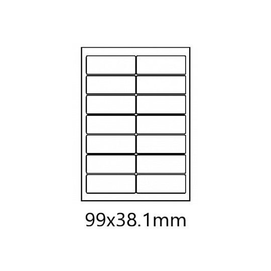 Etiquette en planche 99 x 38,1 mm Lot De 10 Boîtes - Réf : 0172X10