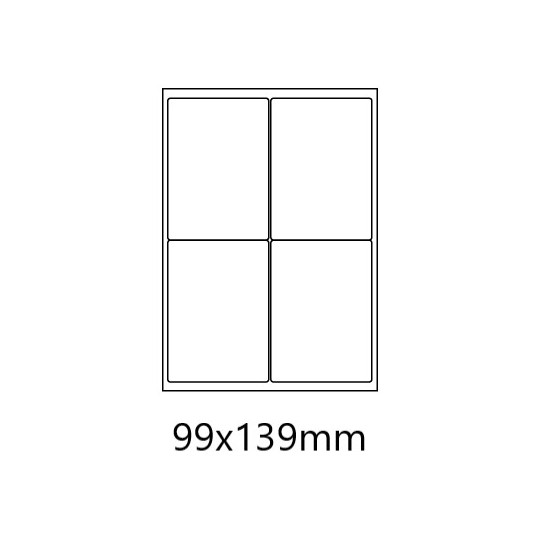 Etiquette en planche 99 x 139 mm - Réf : 0175