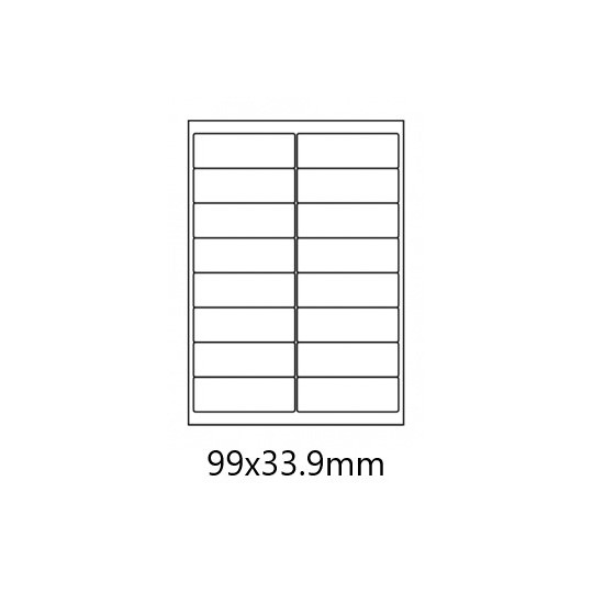 Etiquette en planche adhésif enlevable 99 x 33.9 mm - Réf : 4046