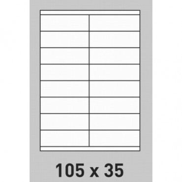 Étiquette autocollante A4, 8 par planche, blanc, permanent, 105mm
