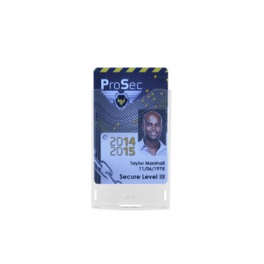 Porte-badge avec une face cristale/1 face dépolie IDX 150 vertical 1454257 Porte-badge avec une face cristale/1 face dépolie IDX 150 vertical 1454257