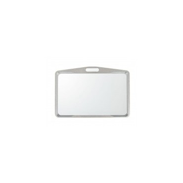 Porte-badge métallisé argenté horizontal 1454260 Porte-badge métallisé argenté horizontal 1454260