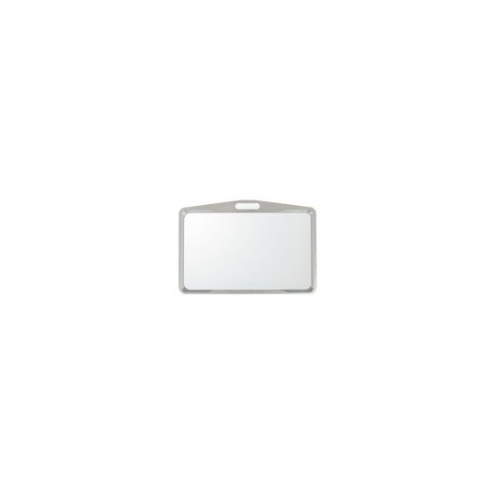 Porte-badge métallisé argenté horizontal 1454260