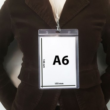 Porte badge A6 transparent souple en PVC recyclé 1453215 Porte badge A6 transparent souple en PVC recyclé 1453215
