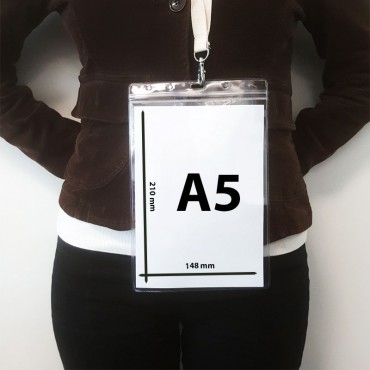 Porte badge A5 transparent hermétique souple en vinyle 1453221 Porte badge A5 transparent hermétique souple en vinyle 1453221