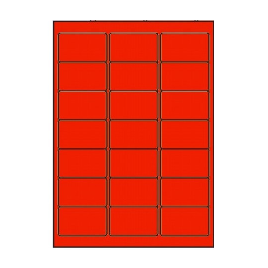 Etiquette en planche Rouge 63,5 x 38,1 mm - Réf : 2605