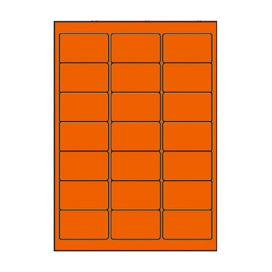 Etiquette en planche orange 63,5 x 38,1 mm - Réf : 4028