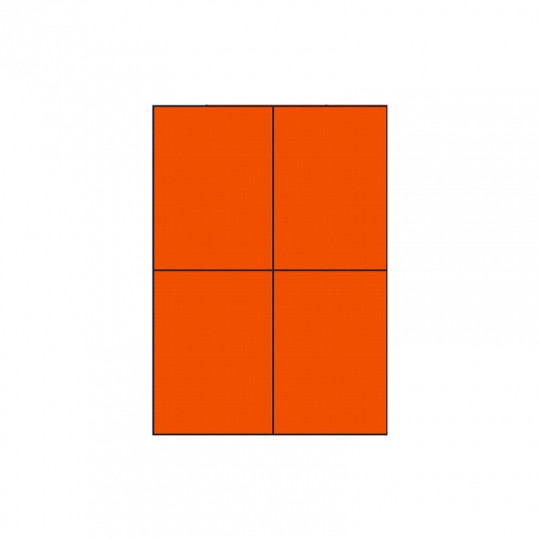 Etiquette en planche orange 105 x 148,5 mm - Réf : 4029