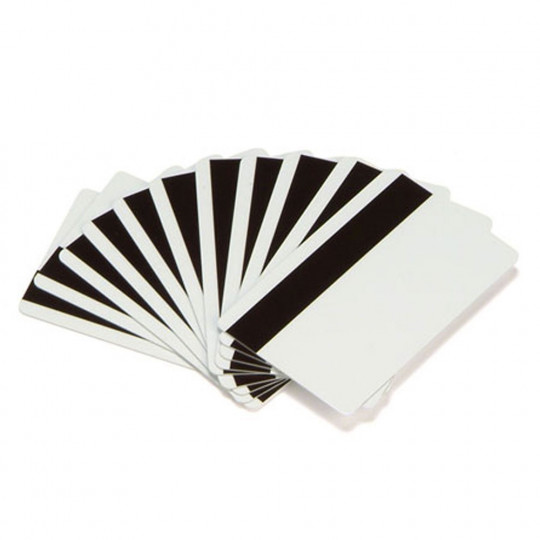 Carte PVC Blanche à piste magnétique Format CR80 Lot de 250 - Réf : MAGCARD250