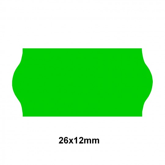 Étiquette adhésif permanent vert EP26C-004 pour pince SATO KENDO/SAMARK 26  26x12mm