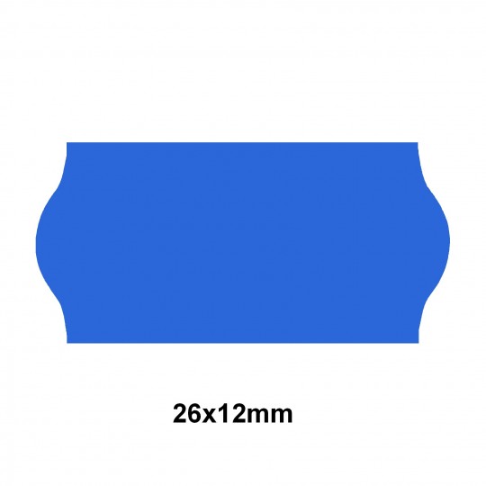 Étiquette adhésif permanent bleu EP26C-003 pour pince SATO KENDO/SAMARK 26  26x12mm