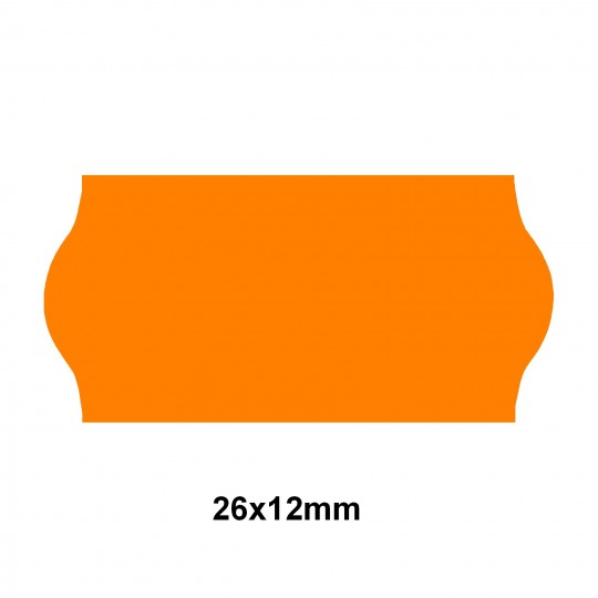 Étiquette adhésif permanent orange EP26C-007 pour pince SATO KENDO/SAMARK 26  26x12mm
