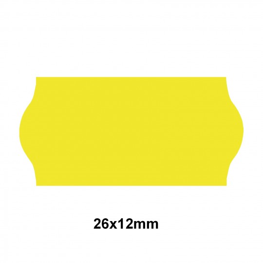 Étiquette adhésif permanent jaune EP26C-002 pour pince SATO KENDO/SAMARK 26  26x12mm