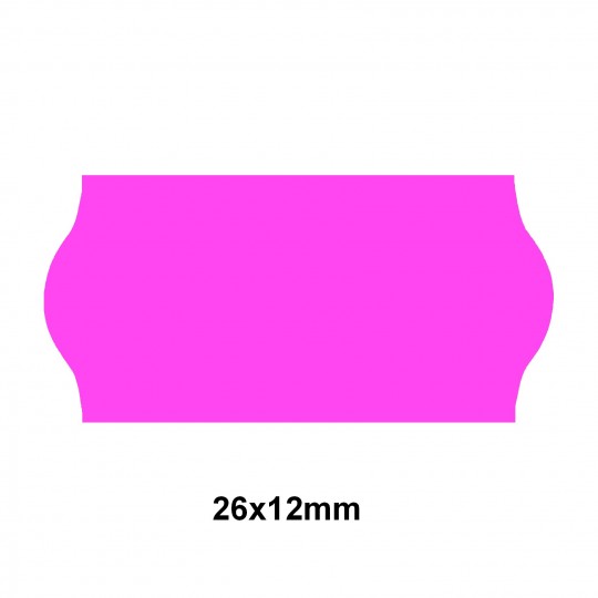 Étiquette adhésif permanent rose EP26C-006 pour pince SATO KENDO/SAMARK 26  26x12mm