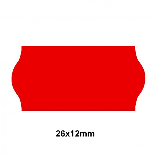 Étiquette adhésif permanent rouge EP26C-005 pour pince SATO KENDO/SAMARK 26  26x12mm