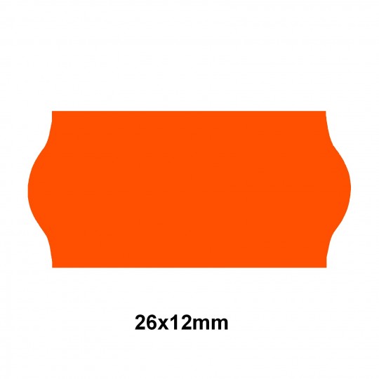 Etiquette adhésif permanent orange fluo pour pince Sato SAMARK/KENDO 26 -EP26F-007  26x12mm