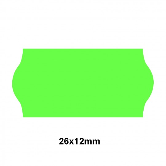 Etiquette adhésif permanent vert fluo pour pince Sato SAMARK/KENDO 26 EP26F-004  26x12mm
