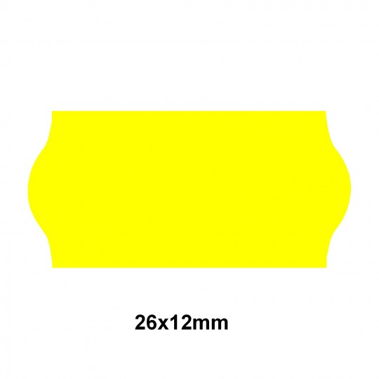 Etiquette adhésif permanent jaune fluo pour pince Sato SAMARK/KENDO 26 EP26F-002  26x12mm