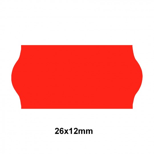 Etiquette adhésif permanent rouge fluo pour pince Sato SAMARK/KENDO 26 EP26F-005  26x12mm