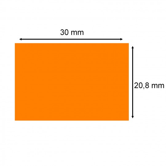 Etiquette adhésif permanent orange EP208C-007 pour pince SATO PB3-208  30x20,8mm