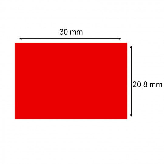 Etiquette adhésif permanent rouge EP208C-005 pour pince SATO PB3-208  30x20,8mm