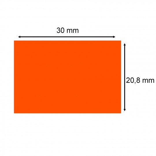 Etiquette adhésif permanent orange fluo EP208F-007 pour pince SATO PB3-208  30x20,8mm
