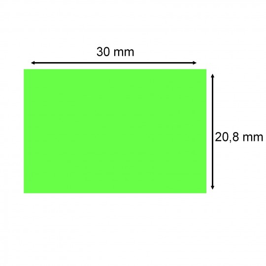 Etiquette adhésif permanent vert fluo EP208F-004 pour pince SATO PB3-208  30x20,8mm