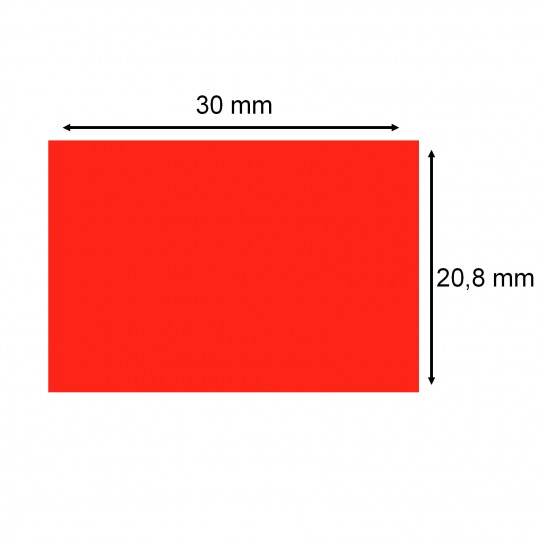 Etiquette adhésif permanent rouge fluo EP208F-005 pour pince SATO PB3-208  30x20,8mm
