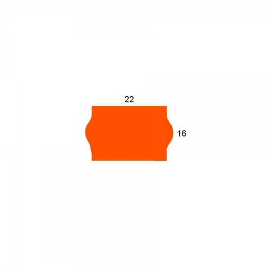Étiquette adhésif permanent orange fluo pour pince SATO JUDO 22 EPM22/16F-007 22x16mm