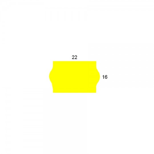 Étiquette adhésif permanent jaune fluo pour pince SATO JUDO 22 EPM22/16F-002 22x16mm