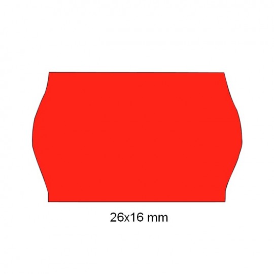 Étiquette adhésif permanent rouge fluo EPM16F-005 pour pince SATO JUDO 26  26x16mm