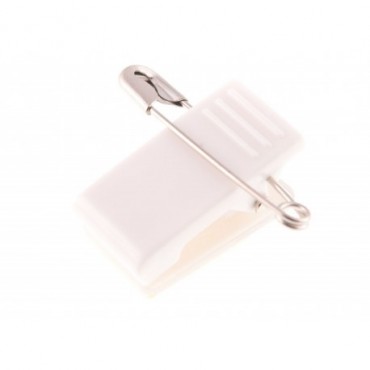 Clip adhésif à pince plastique et épingle blanc IDS22P x100 1440003 Clip adhésif à pince plastique et épingle blanc IDS22P x100 1440003