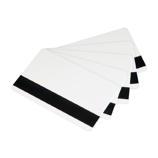 Carte premium PVC ZEBRA blanche avec piste magnétique 104524-103