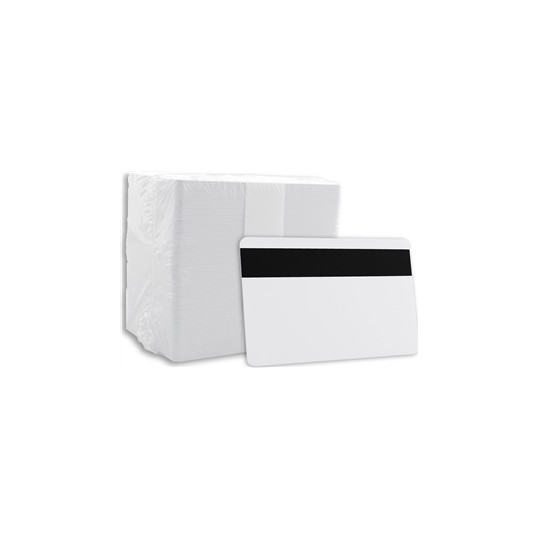 Carte premium PVC ZEBRA blanche avec piste magnétique 104524-103